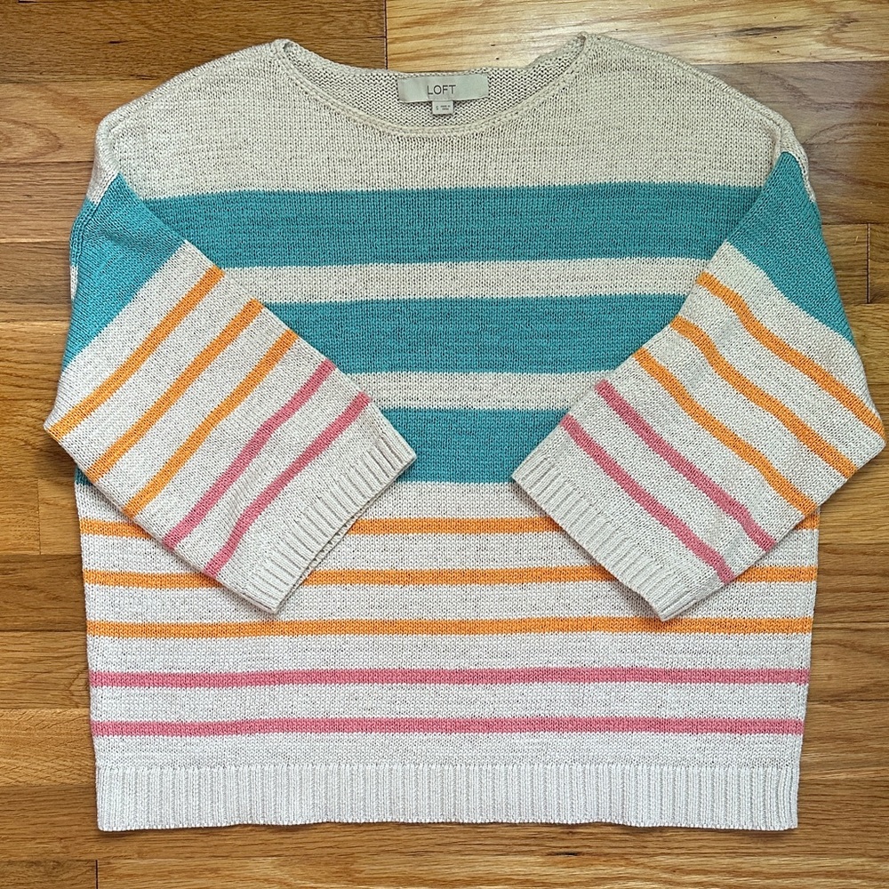 LOFT Small Women's Colorful Striped Sweater